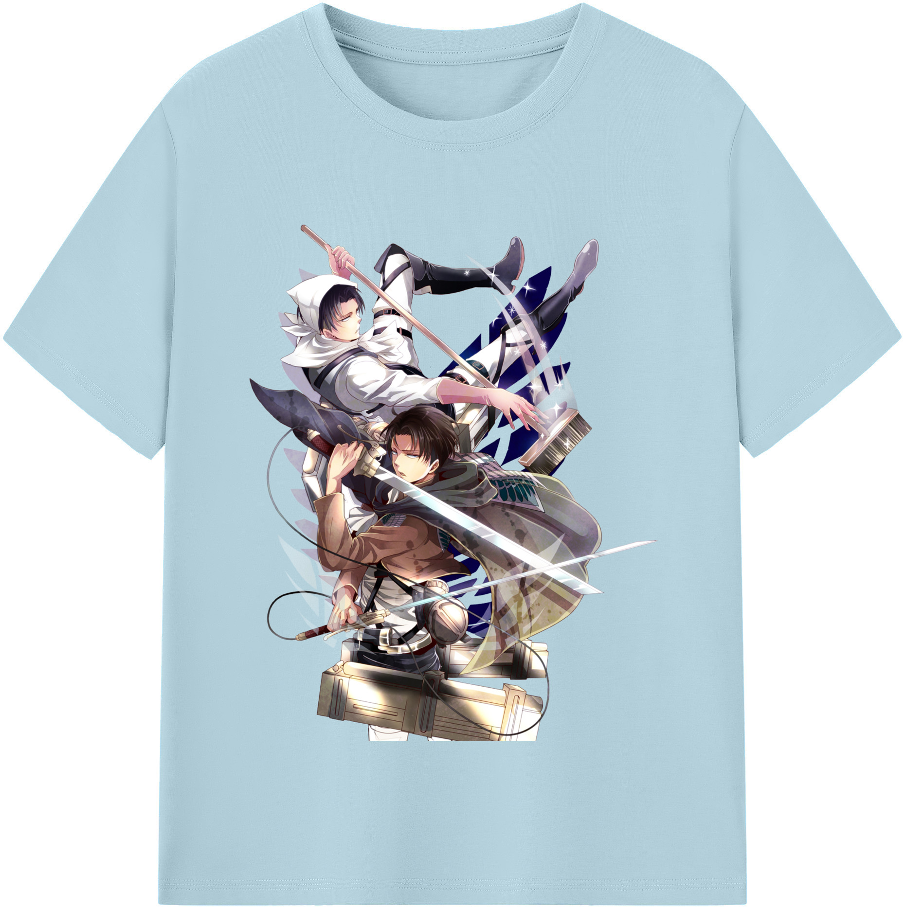 （画像用） 進撃の巨人 リヴァイ·アッカーマン Attack on Titan Levi Ackerman 綿100％半袖Tシャツ（フロントプリント）